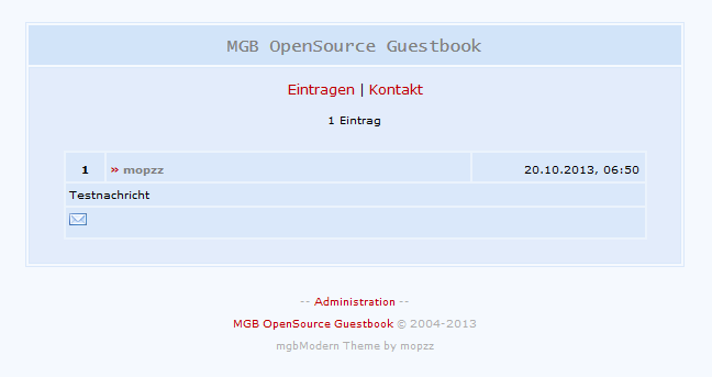 Download web tool or web app MGB OpenSource Guestbook