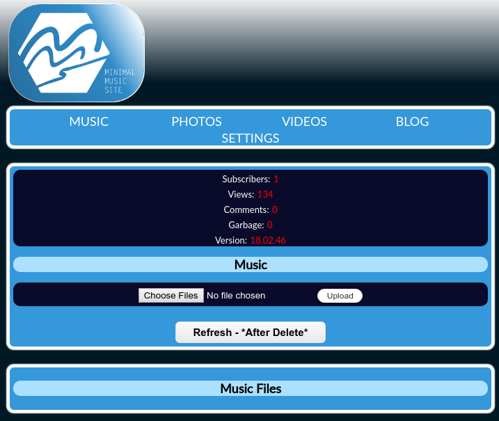 Download web tool or web app Minimal Music Site