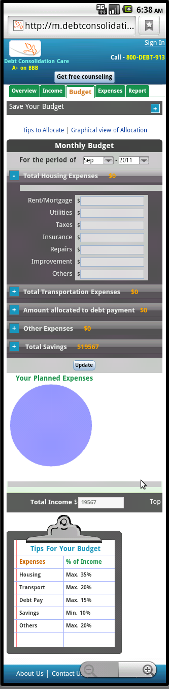 Download web tool or web app Mobile Budget