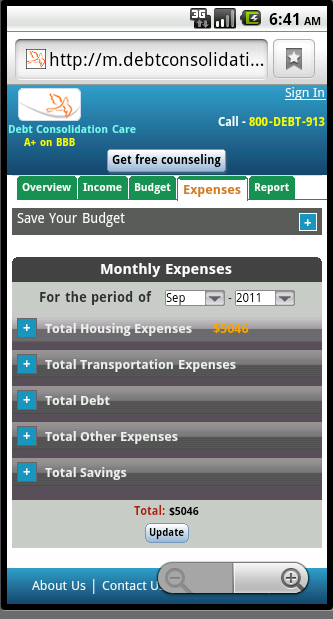 Download web tool or web app Mobile Budget