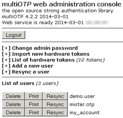 Download web tool or web app multiOTP open source