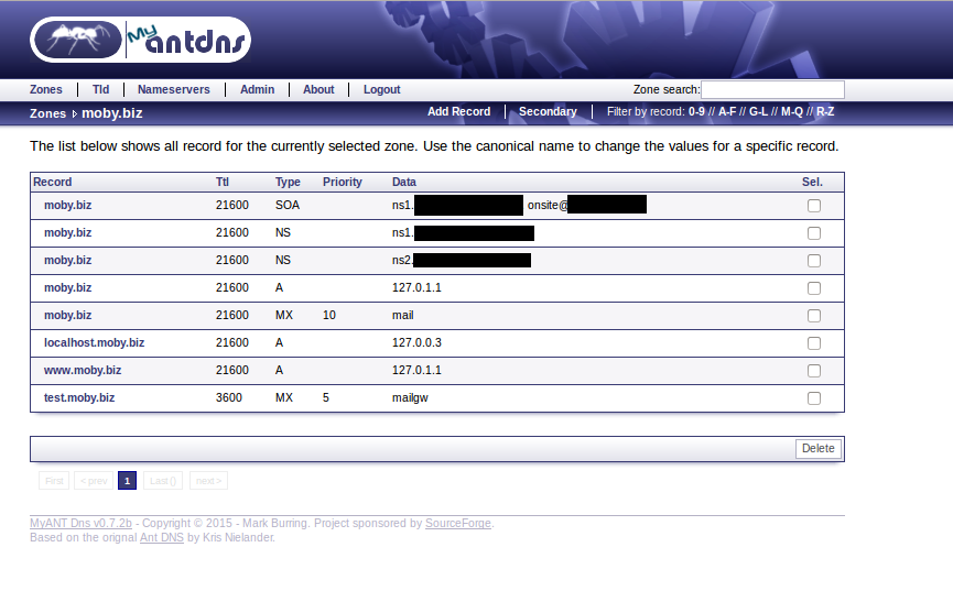 Download web tool or web app MyANT DNS