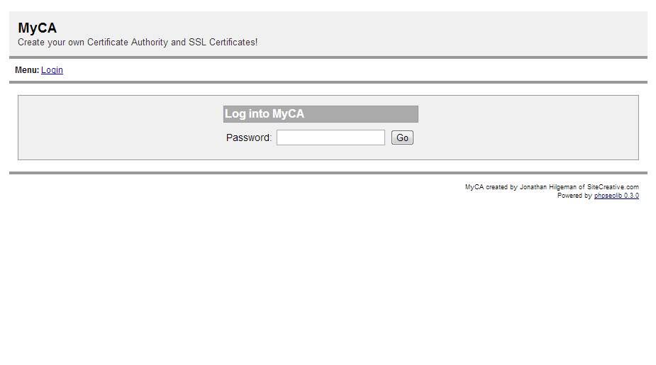 Download web tool or web app MyCA - Easy Self-Signed SSL