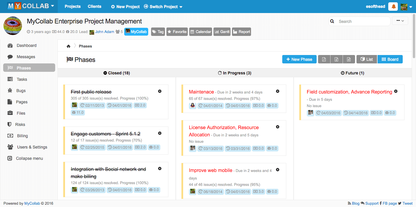 Download web tool or web app MyCollab - Project Management Software