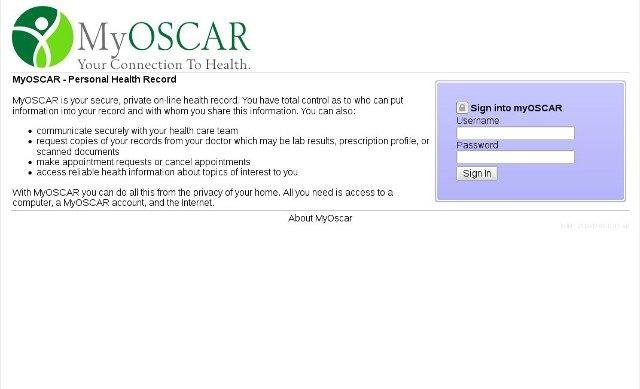 Download web tool or web app MyOSCAR - Personal Health Record