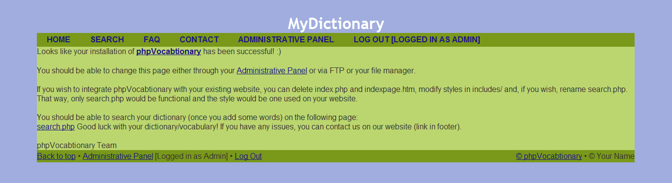 Download web tool or web app MyVocabtionary