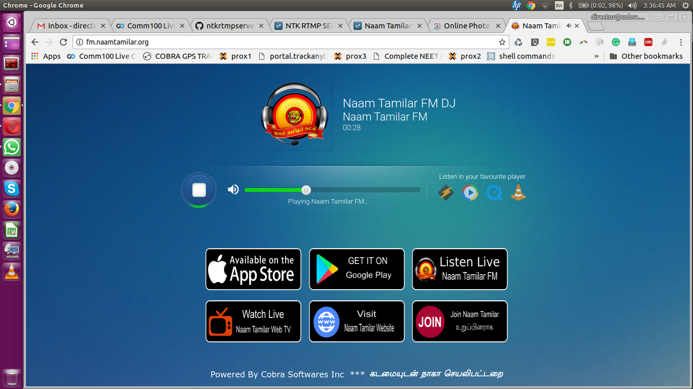 Download web tool or web app Naam Tamilar HTML 5 Shoutcast Player