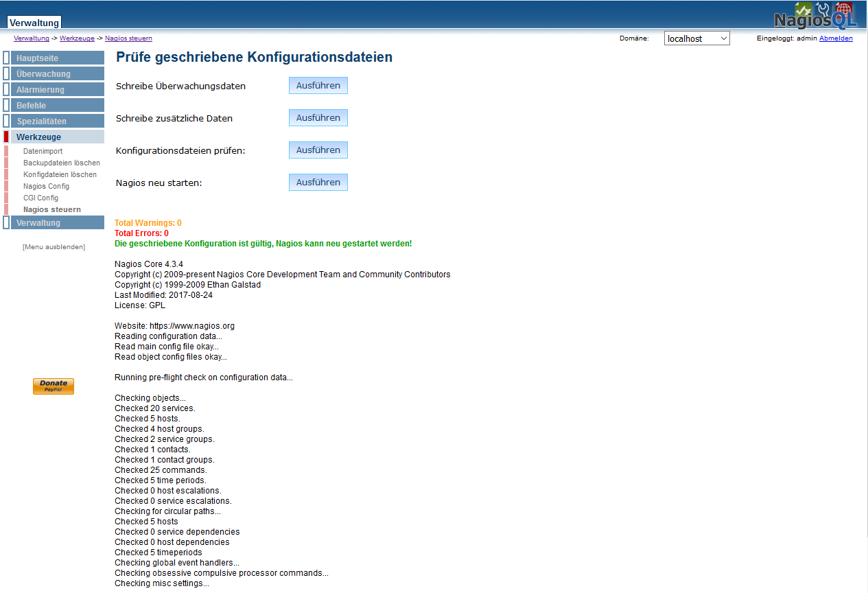 Download web tool or web app NagiosQL - Nagios configuration tool