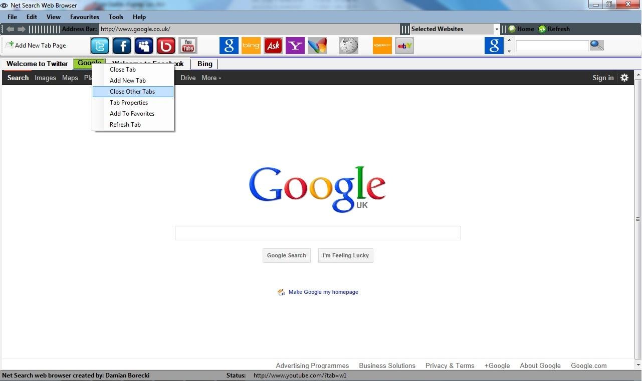 Download web tool or web app Net Search Web  Browser