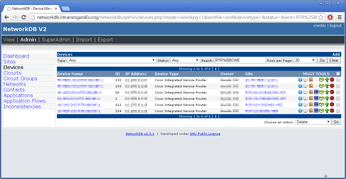 Download web tool or web app NetworkDB