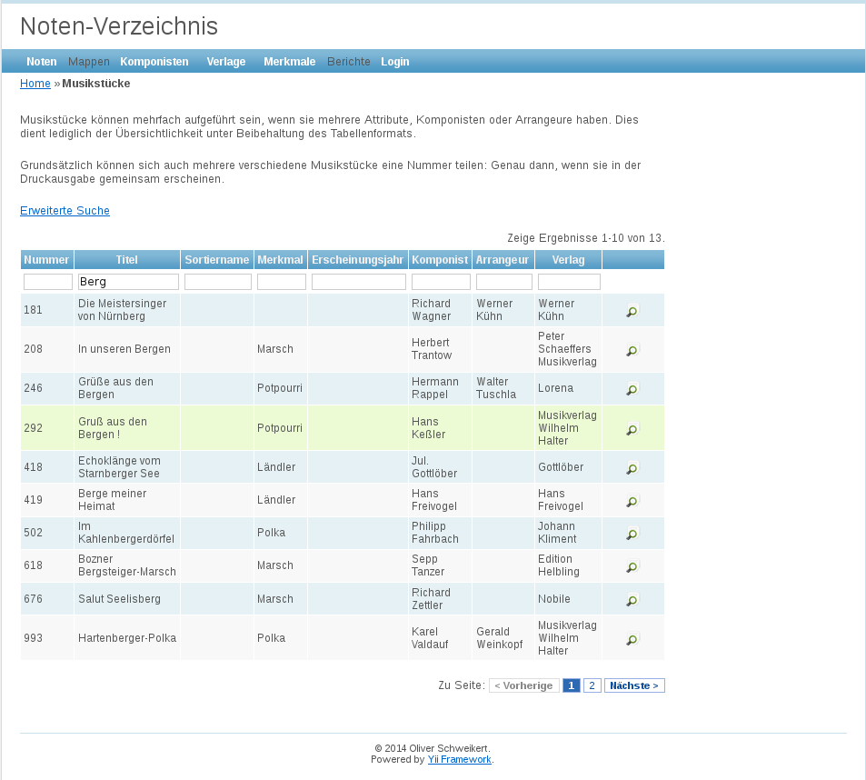 Download web tool or web app notenarchiv