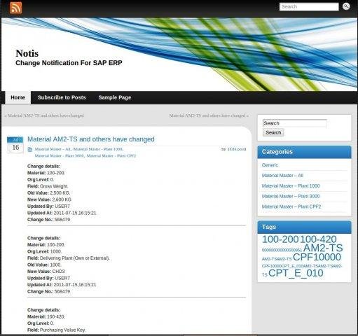 Download web tool or web app NotisApp Change Notification For SAP ERP