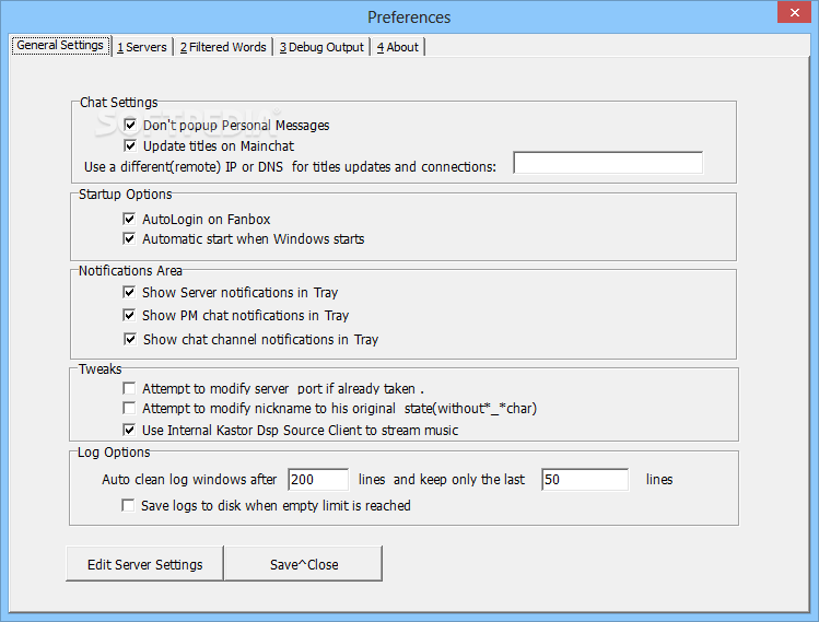 Download web tool or web app Nullsoft SHOUTcast Server 2.0  GUI