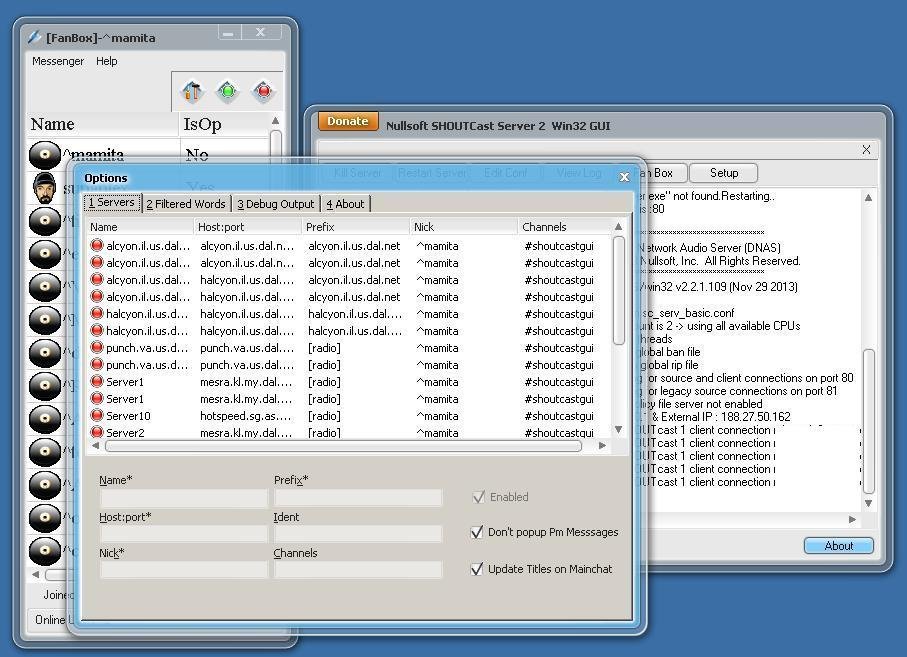 Download web tool or web app Nullsoft SHOUTcast Server 2.0  GUI