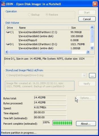 Download web tool or web app ODIN (Open Disk Imager in a Nutshell)