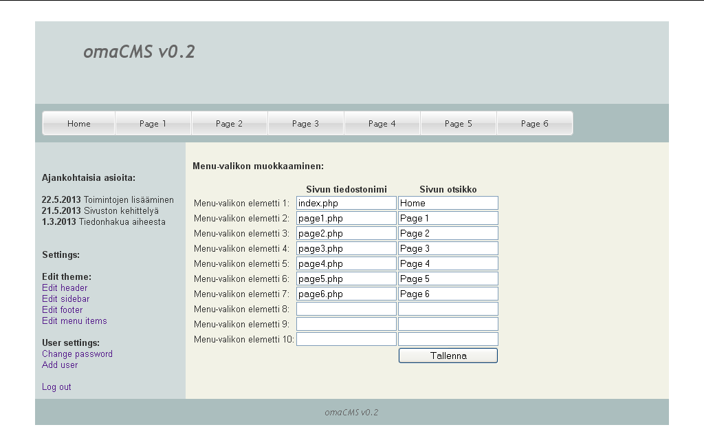 Download web tool or web app omaCMS