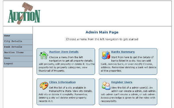 Download web tool or web app Online Auction System