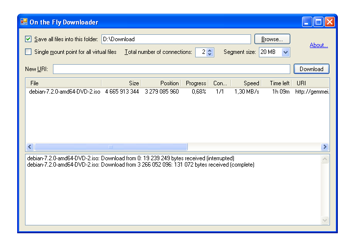 Download web tool or web app On the Fly Downloader