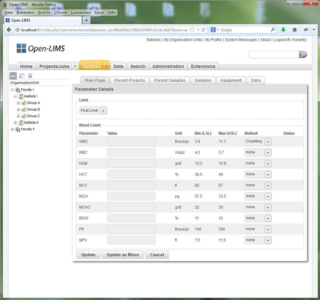 Download web tool or web app open-lims