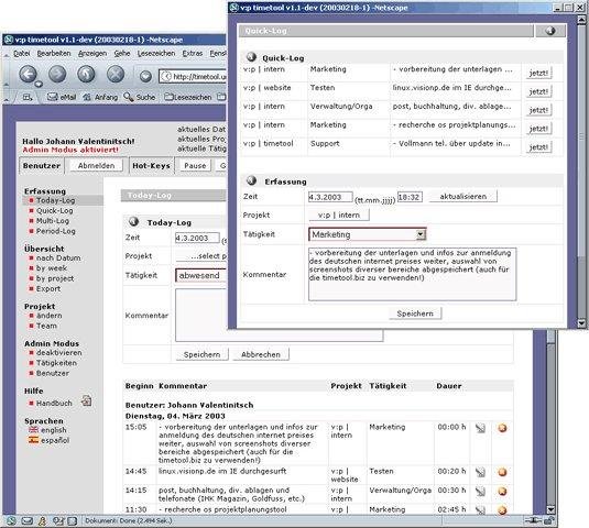 Download web tool or web app openTimetool