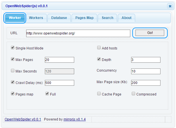 Download web tool or web app OpenWebSpider