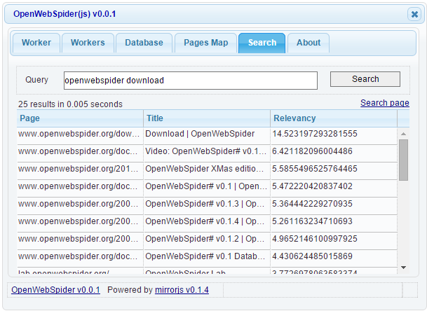 Download web tool or web app OpenWebSpider