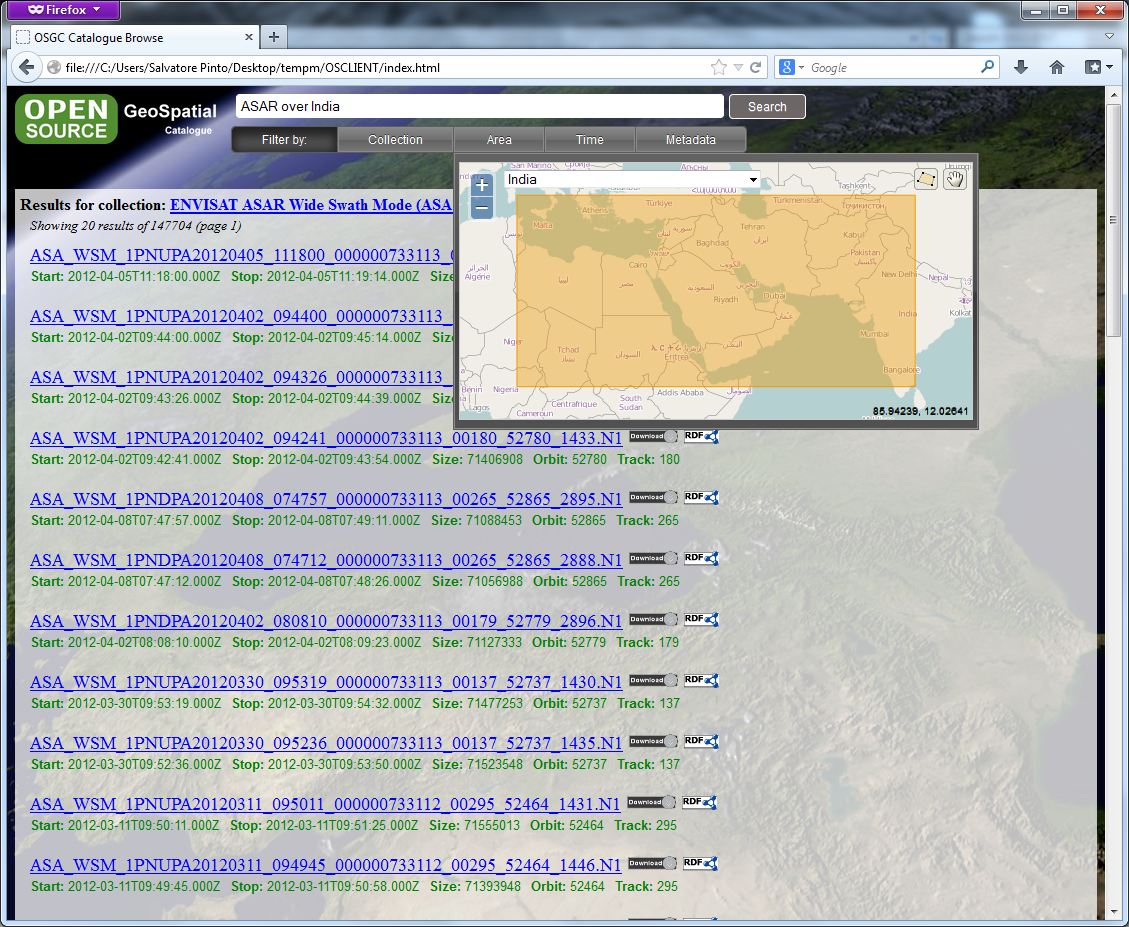 Download web tool or web app OSGC - OpenSource Geospatial Catalogue