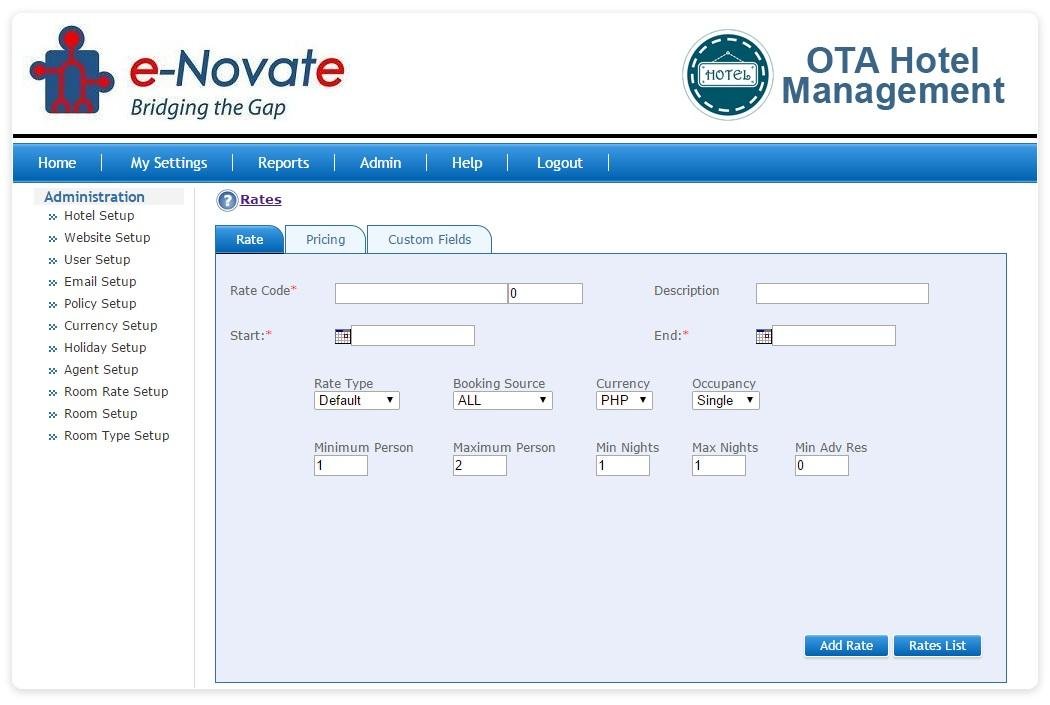 Download web tool or web app OTA Hotel Management 