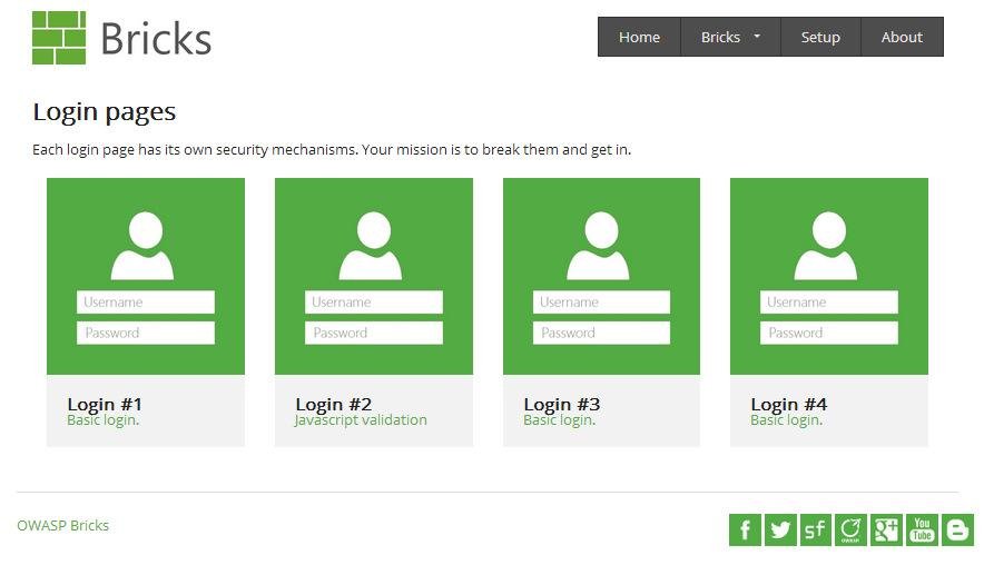 Download web tool or web app OWASP Bricks