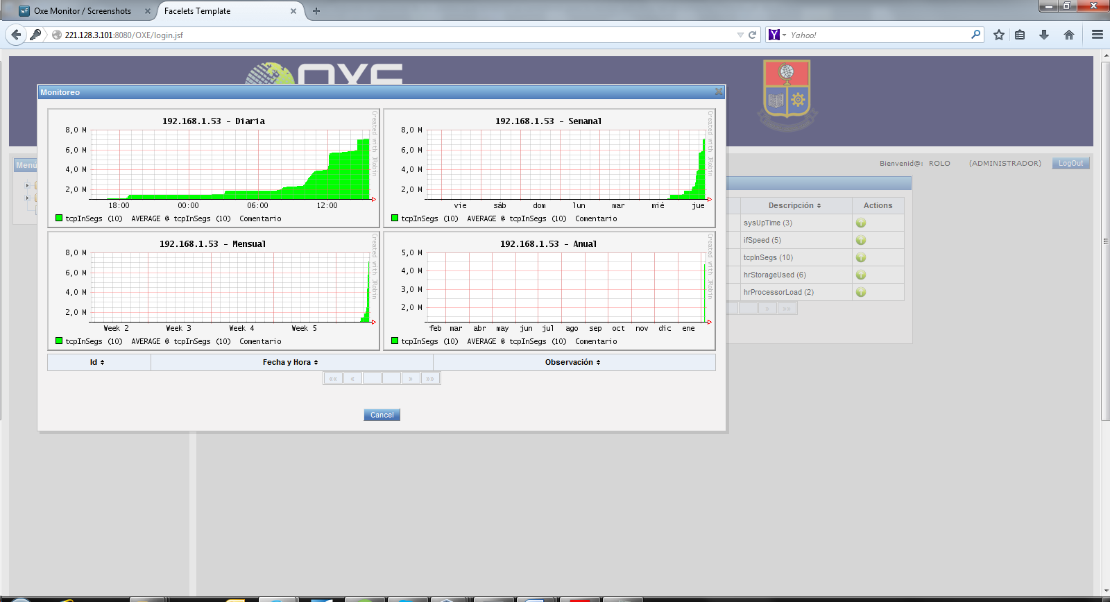 Download web tool or web app Oxe Monitor