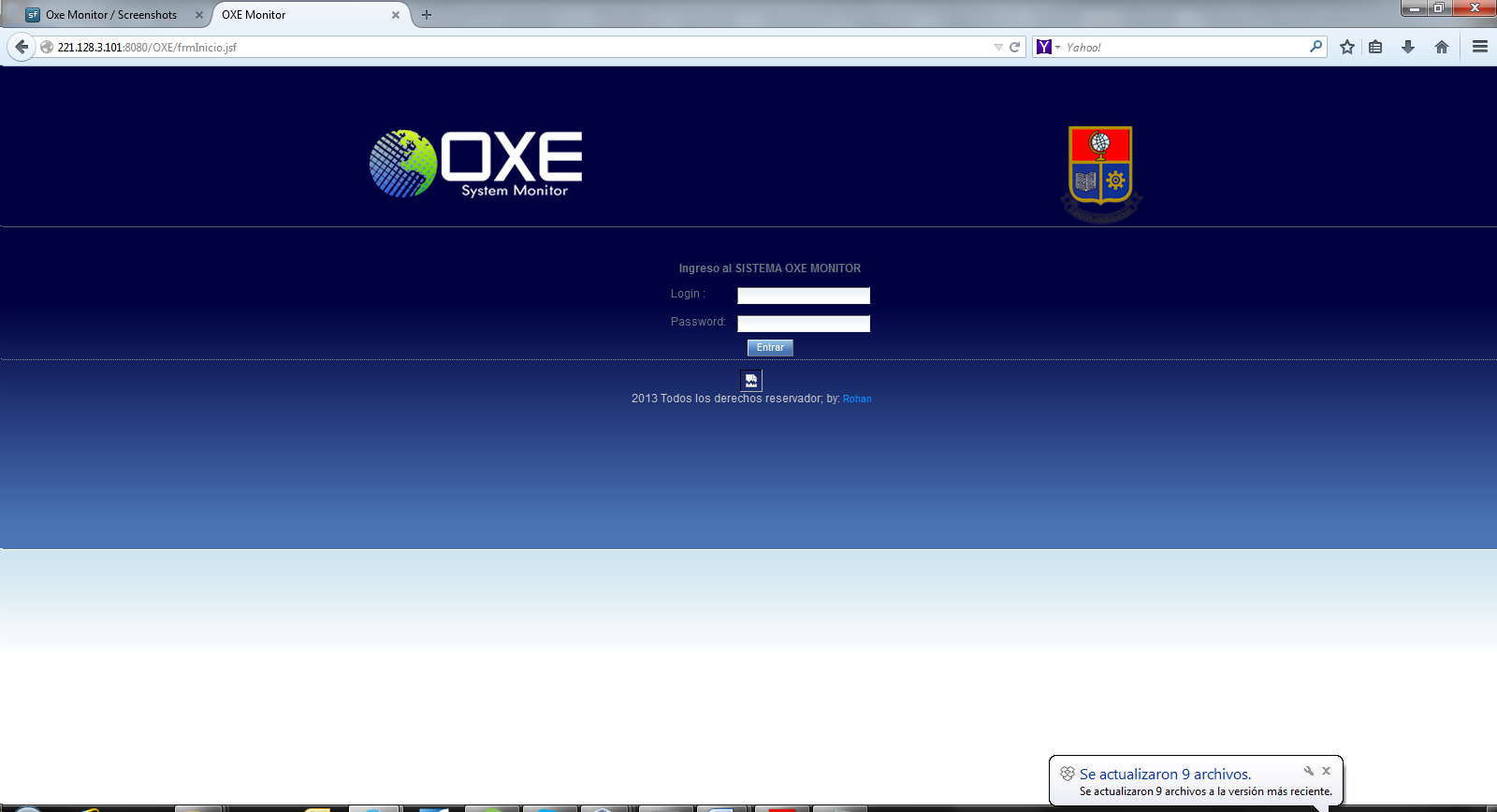 Download web tool or web app Oxe Monitor