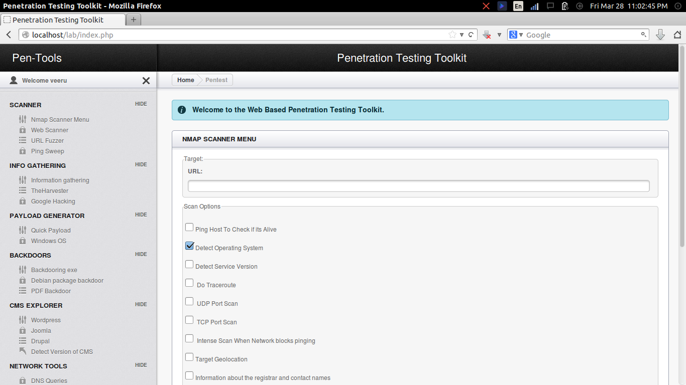 Download web tool or web app Penetration-Testing-Toolkit v1.0