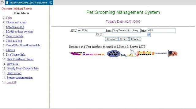 Download web tool or web app Pet Grooming Management System