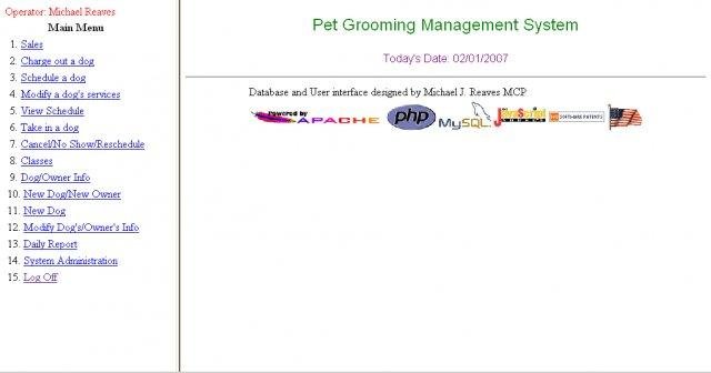 Download web tool or web app Pet Grooming Management System