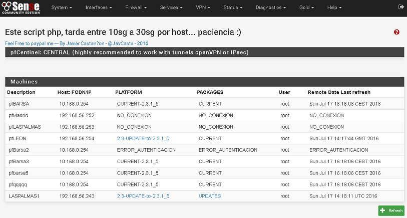 Download web tool or web app pfCentinel