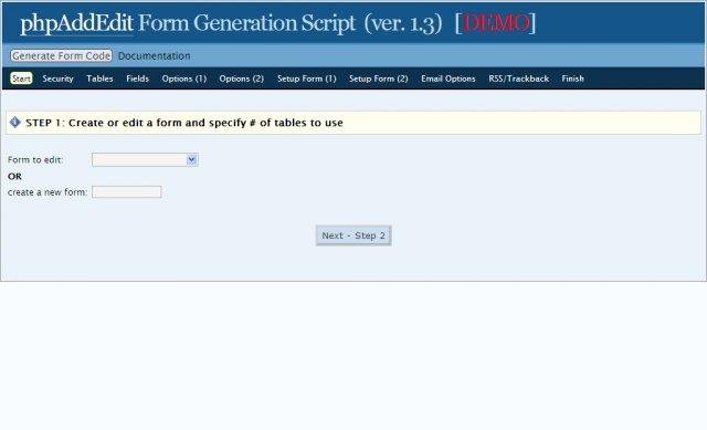 Download web tool or web app phpAddEdit Form Generator