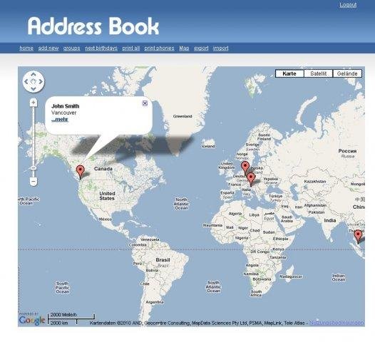 Download web tool or web app PHP Address Book