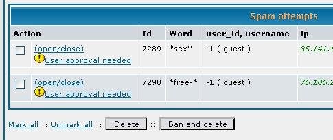 Download web tool or web app Phpbbantispam