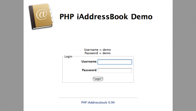 Download web tool or web app PHP iAddressBook