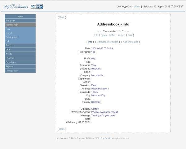 Download web tool or web app phpRechnung