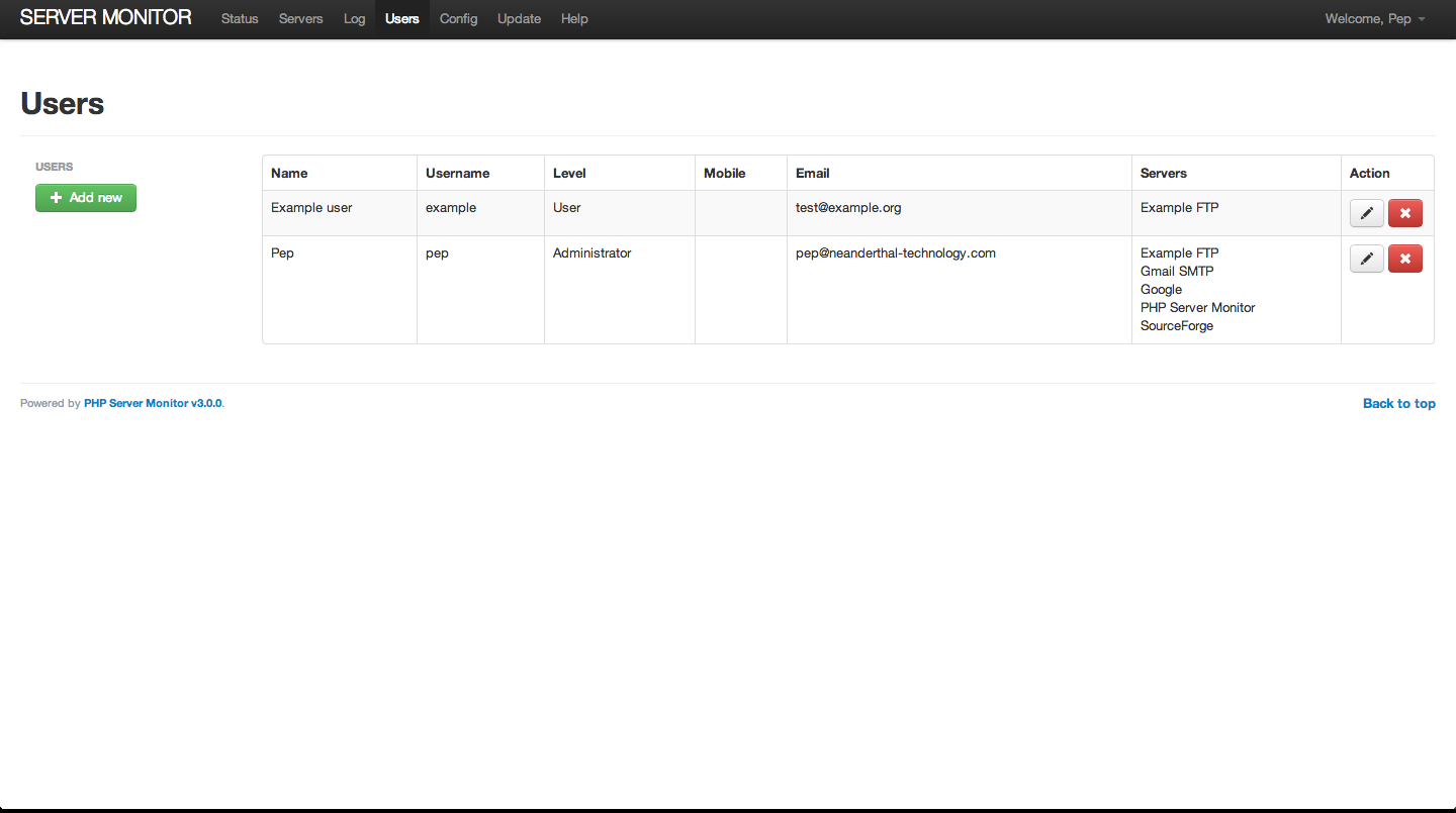 Download web tool or web app PHP Server Monitor