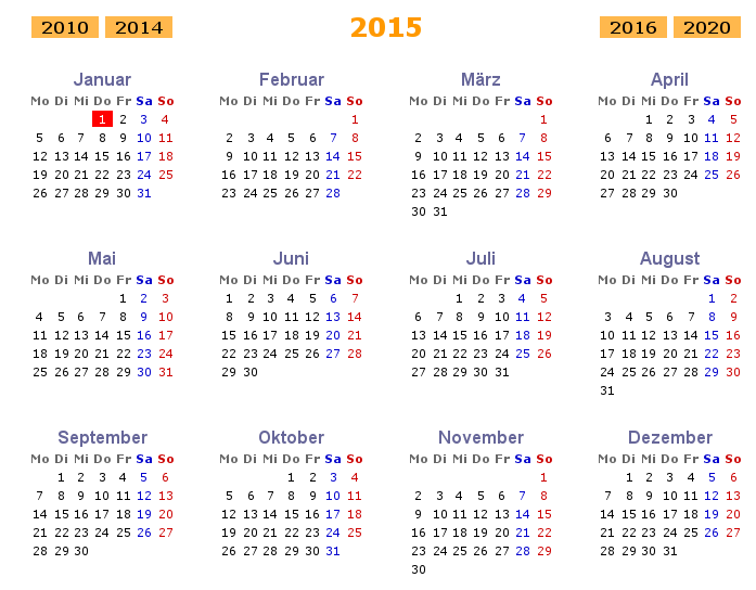 Download web tool or web app PHP year calendar