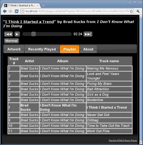 Download web tool or web app Playlist HTML5 Audio Player