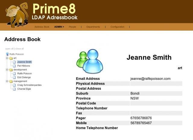 Download web tool or web app Prime8 LDAP Address Book