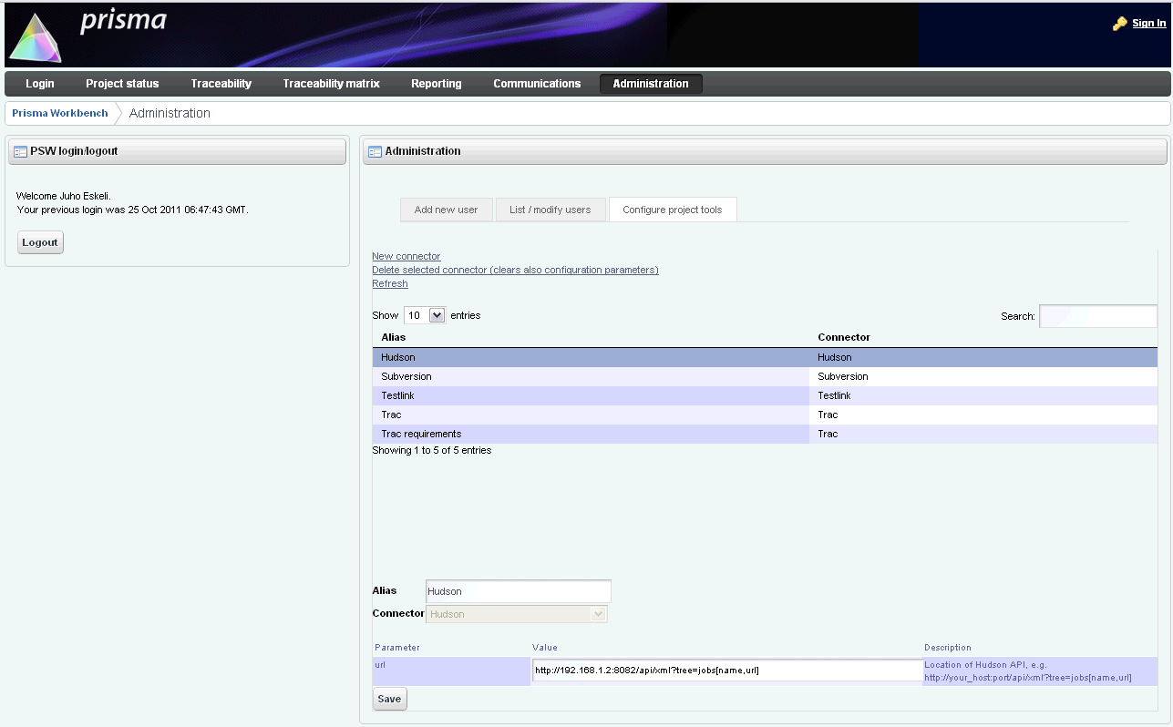 Download web tool or web app Prisma Workbench (PSW)