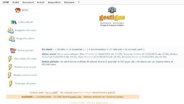 Download web tool or web app Progetto e3g/GestiGAS