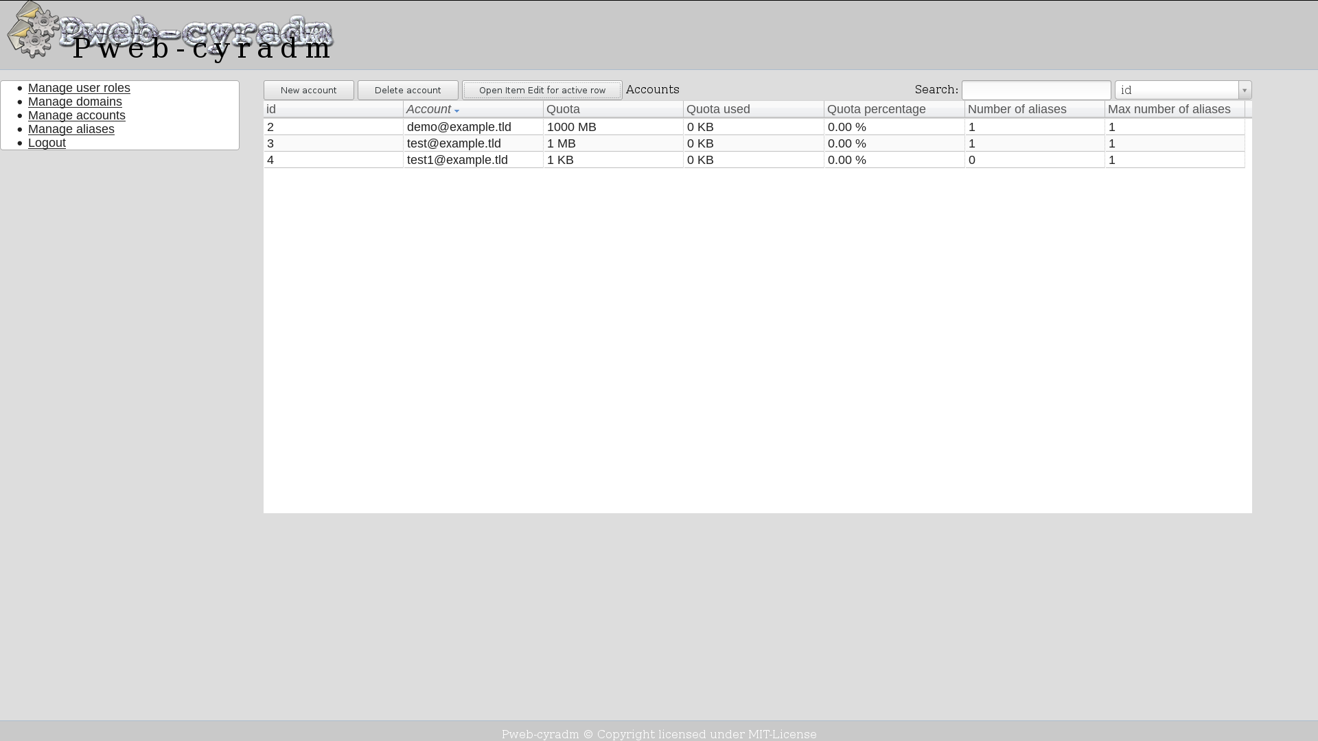 Download web tool or web app pweb-cyradm