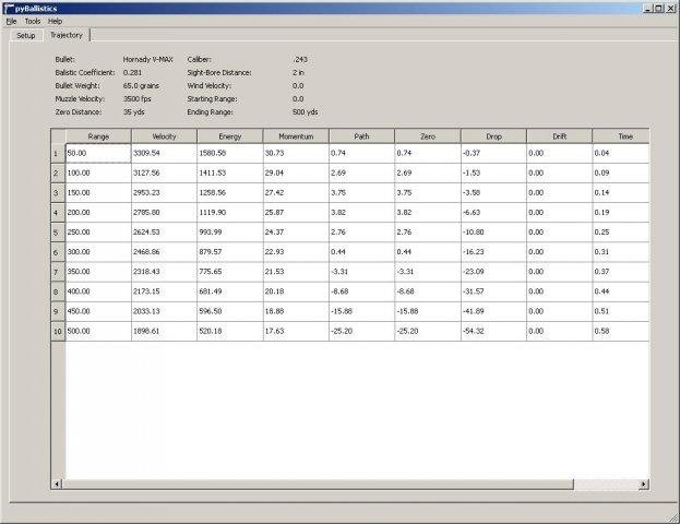 Download web tool or web app pyBallistics