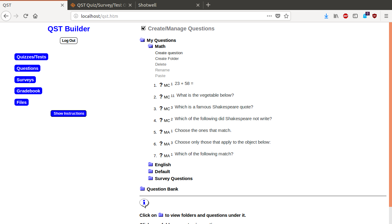 Download web tool or web app QST Quiz/Survey/Test Online 