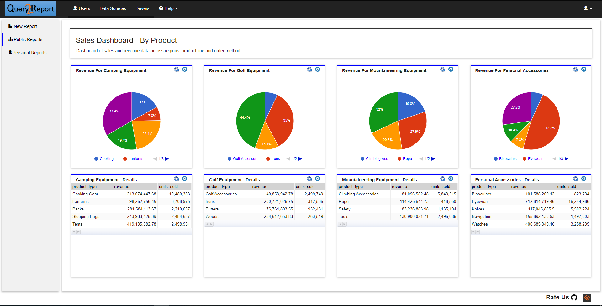 Download web tool or web app Query2Report